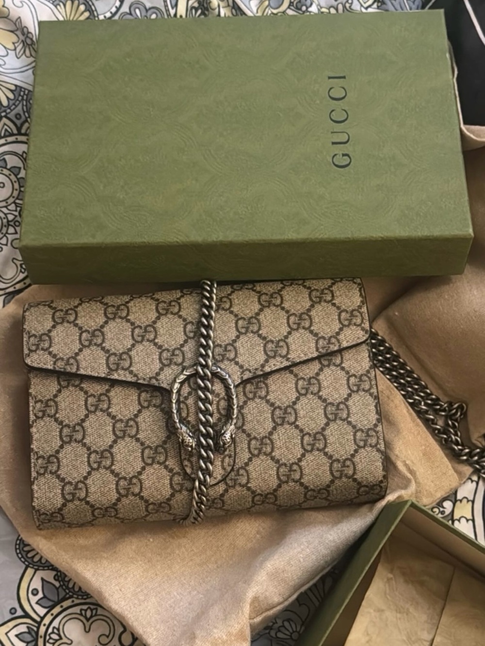 Gucci Brown/Beige GG Supreme Dionysus Crossbody Bag